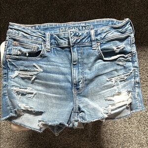 Worn once- American Eagle Outfitters Blue Distressed Jean Shorts